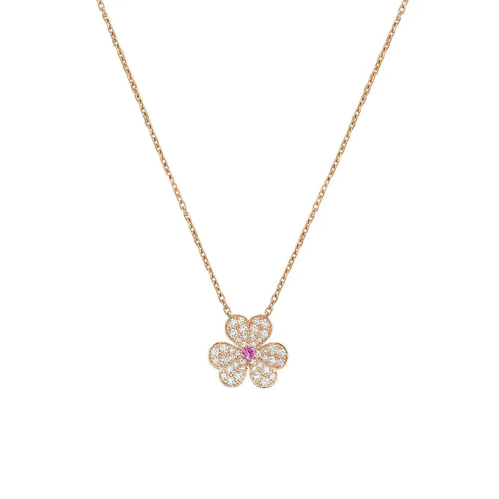 [Marin]FRIVOLE ROSE GOLD FLOWER DIAMOND NECKLACE