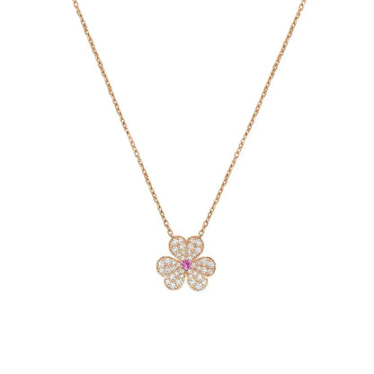 [Marin]FRIVOLE ROSE GOLD FLOWER DIAMOND NECKLACE