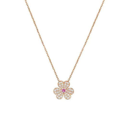[Marin]FRIVOLE ROSE GOLD FLOWER DIAMOND NECKLACE