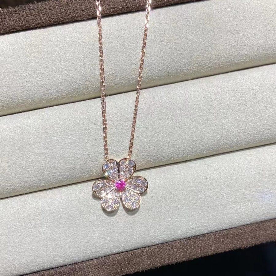 [Marin]FRIVOLE ROSE GOLD FLOWER DIAMOND NECKLACE