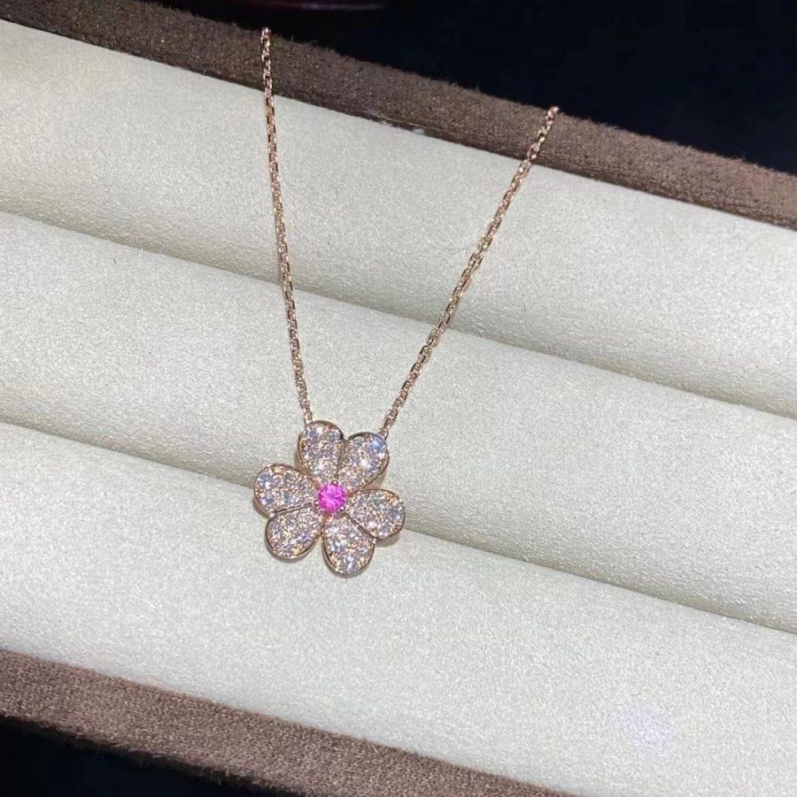 [Marin]FRIVOLE ROSE GOLD FLOWER DIAMOND NECKLACE