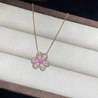 [Marin]FRIVOLE ROSE GOLD FLOWER DIAMOND NECKLACE