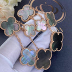 [Marin]CLOVER EARRINGS DARK MOP 4 MOTIFS ROSE GOLD