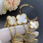[Marin]CLOVER EARRINGS WHITE MOP 4 MOTIFS GOLD