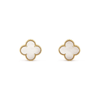 [Marin]CLOUS D'OREILLES CLOVER MEDIUM 1 MOTIF NACRE BLANCHE