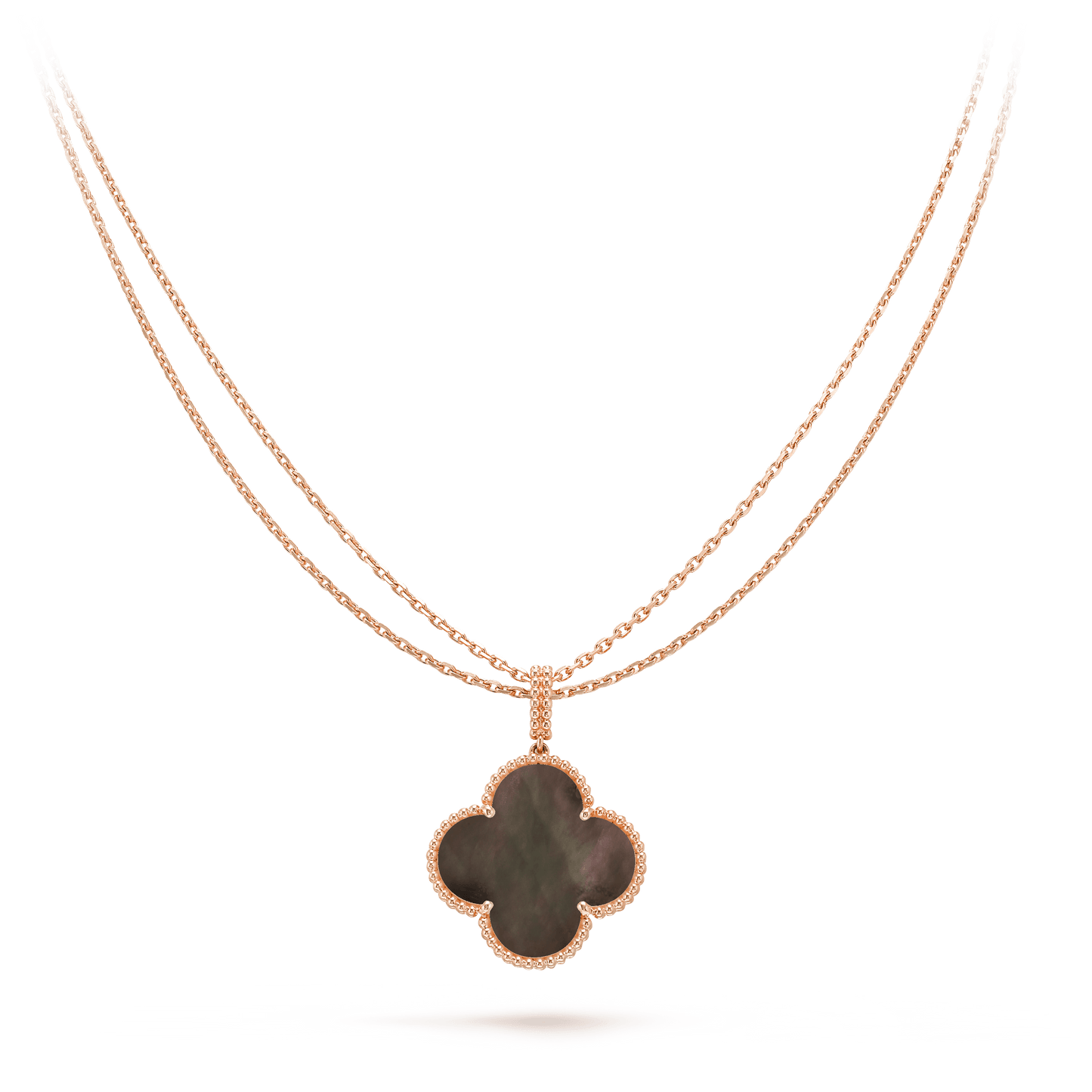[Marin]CLOVER 25MM GOLD DARK MOP BIG CLOVER NECKLACE