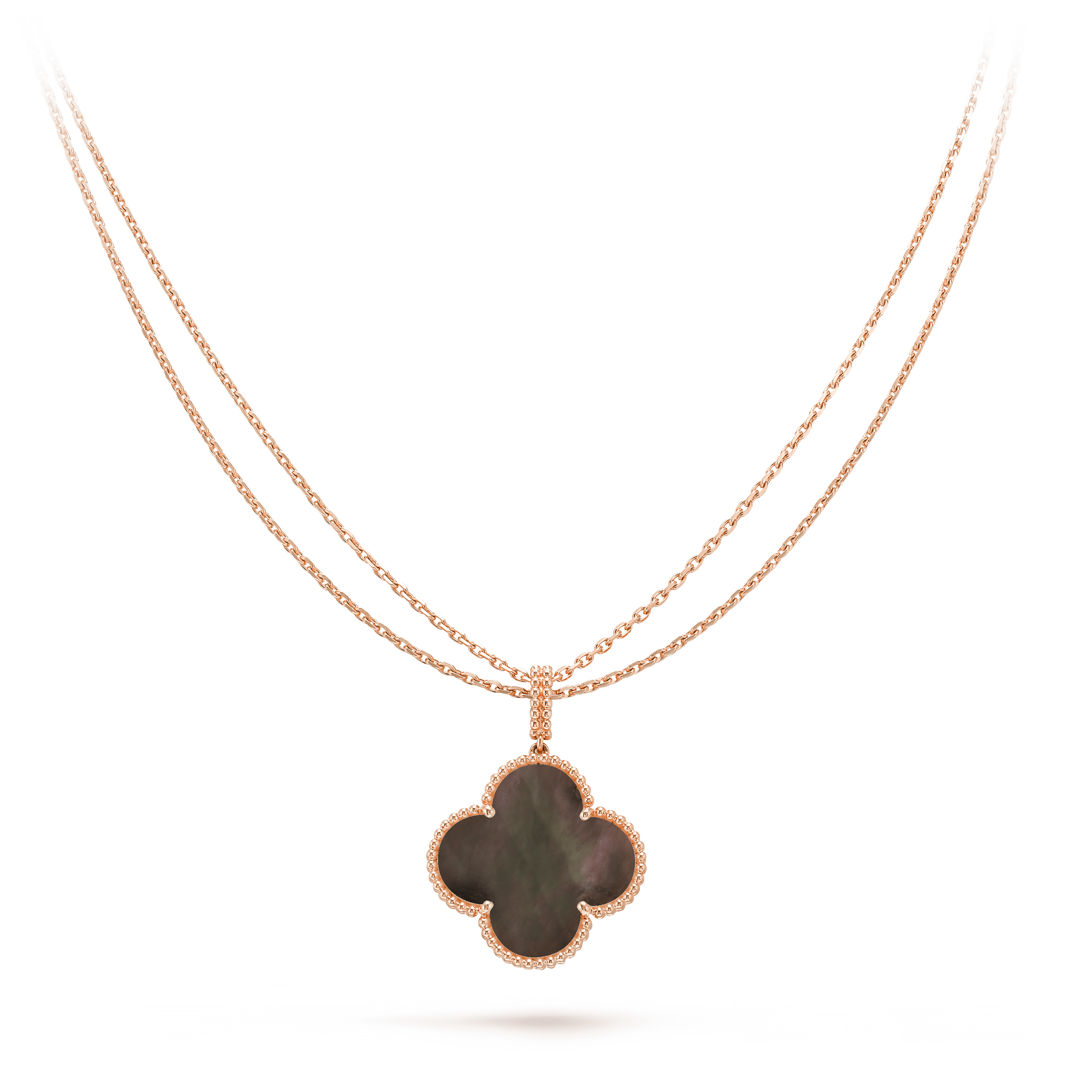 [Marin]CLOVER 25MM GOLD DARK MOP BIG CLOVER NECKLACE