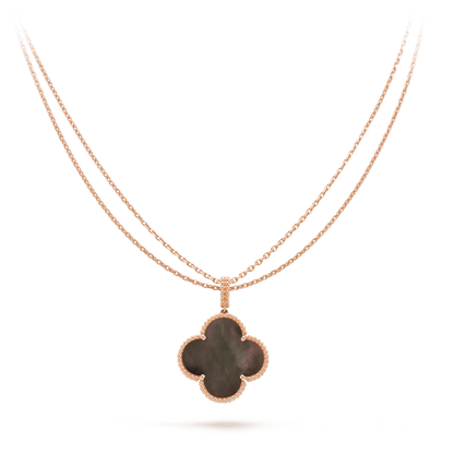 [Marin]CLOVER 25MM GOLD DARK MOP BIG CLOVER NECKLACE