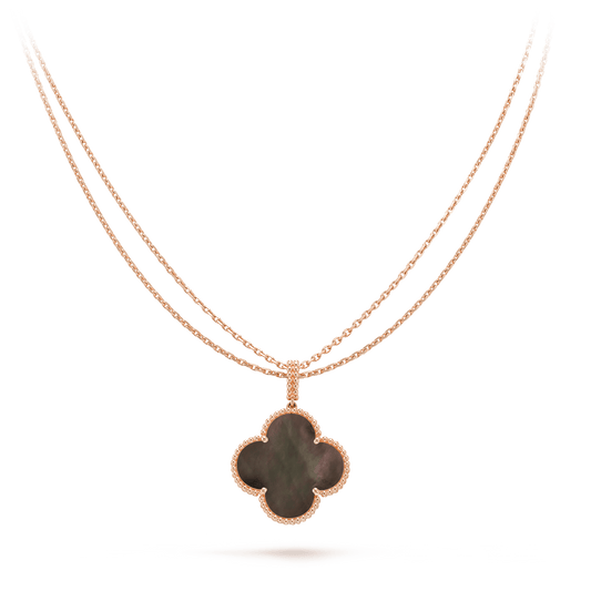 [Marin]CLOVER 25MM GOLD DARK MOP BIG CLOVER NECKLACE