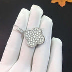 [Marin]CLOVER 25MM SILVER FULL DIAMOND BIG CLOVER NECKLACE
