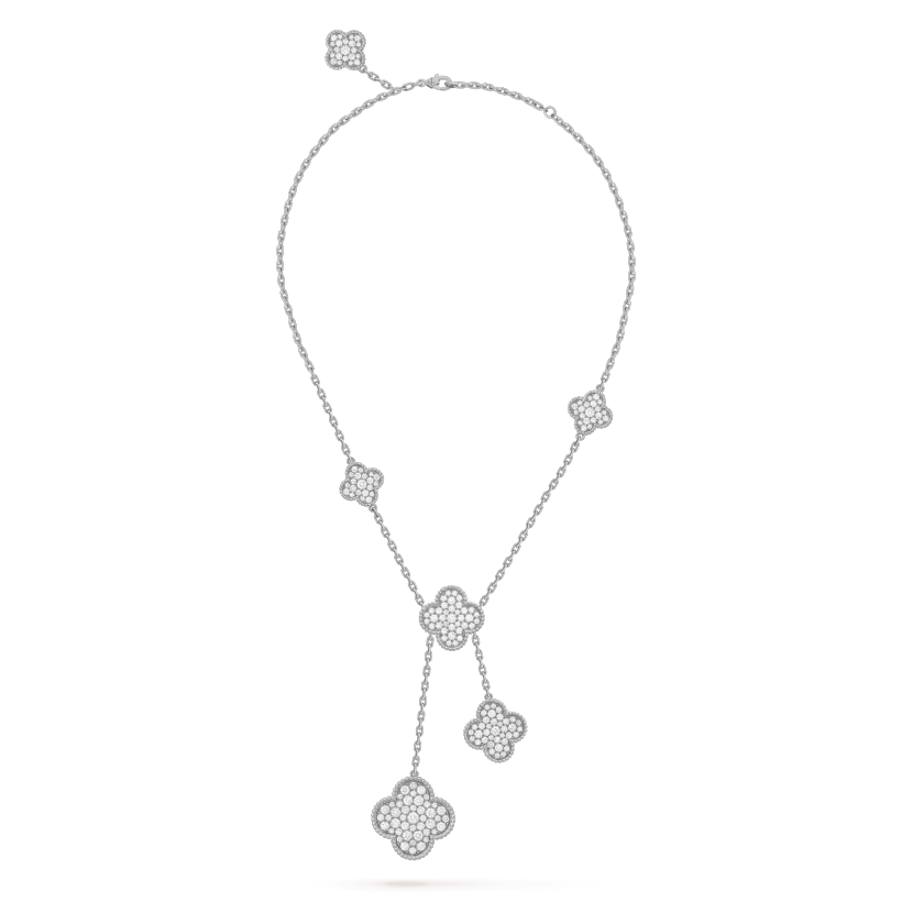 [Marin-Jewelry]クローバー 5モチーフ シルバー ダイヤモンド ネックレス