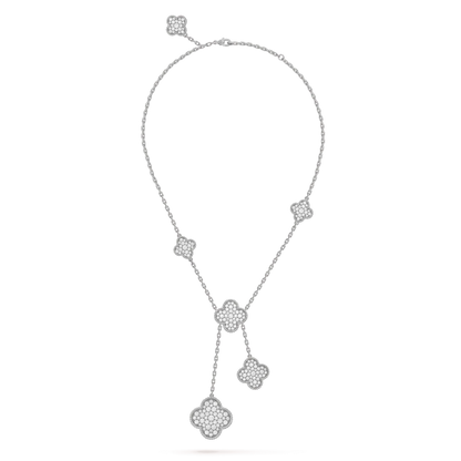 [Marin-Jewelry]クローバー 5モチーフ シルバー ダイヤモンド ネックレス