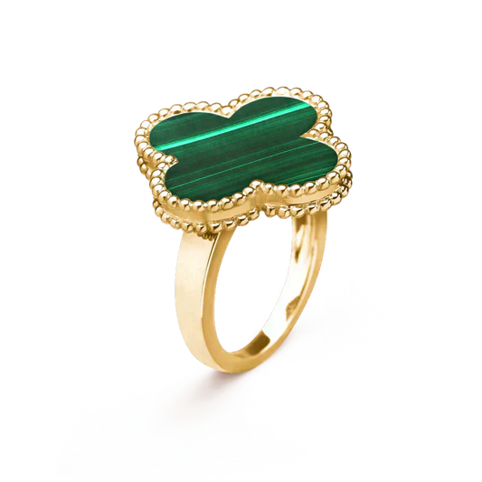 [Marin]CLOVER MALACHITE RING