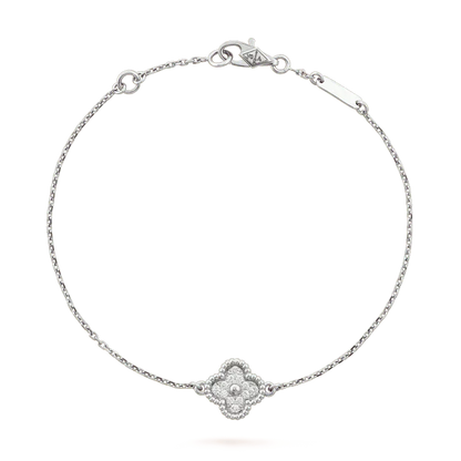 [Marin]CLOVER  SINGLE FLOWER BRACELET SILVER