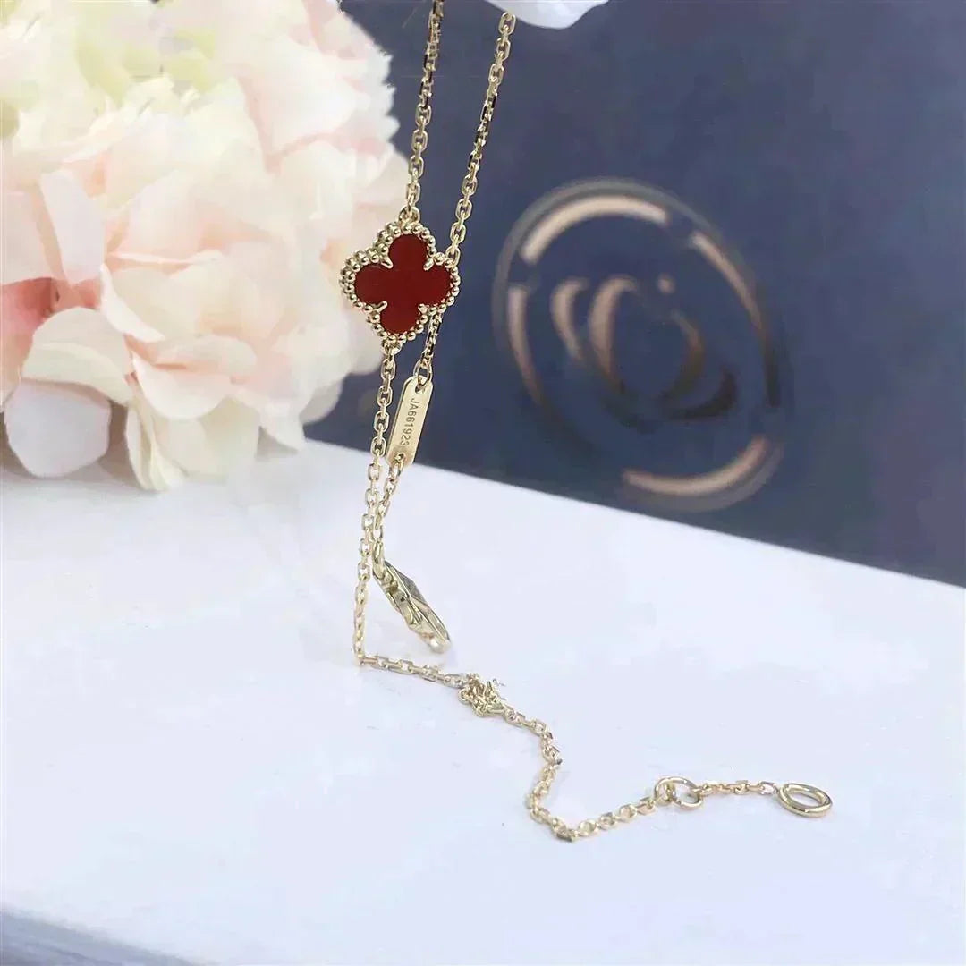 [Marin-Jewelry]CLOVER  CARNELIAN SINGLE FLOWER BRACELET