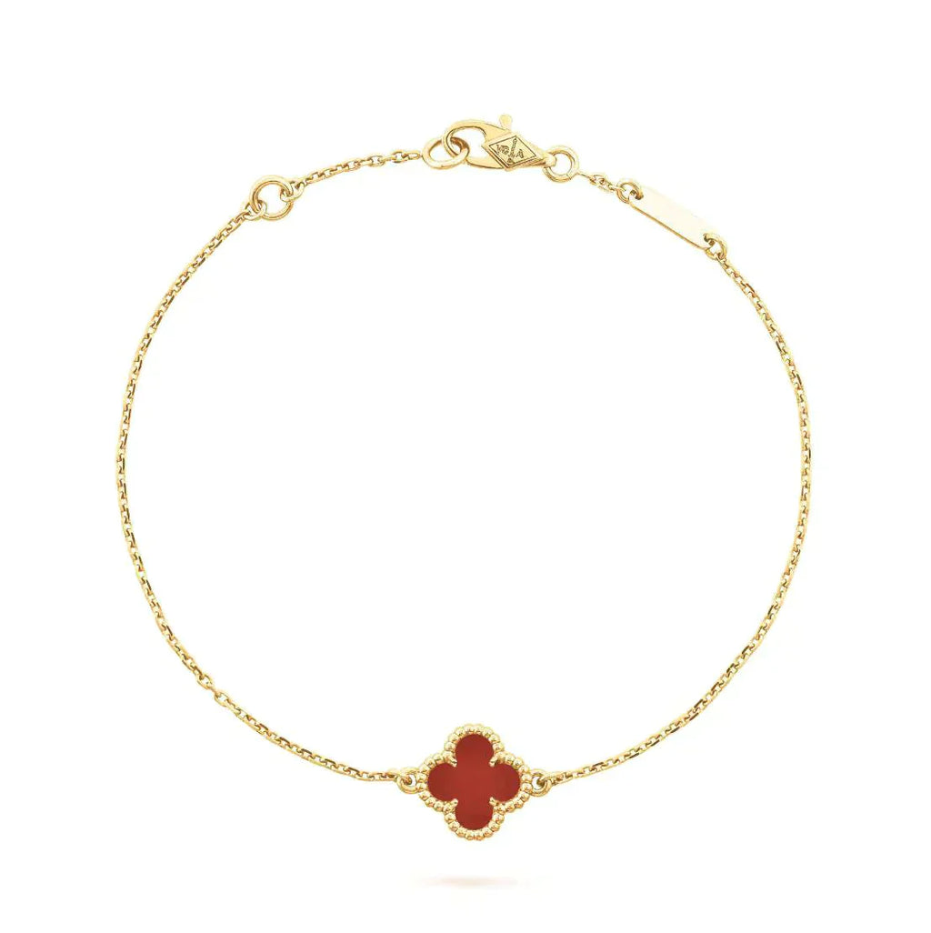[Marin]CLOVER カーネリアン 一粒ブレスレット