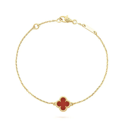 [Marin-Jewelry]CLOVER  CARNELIAN SINGLE FLOWER BRACELET