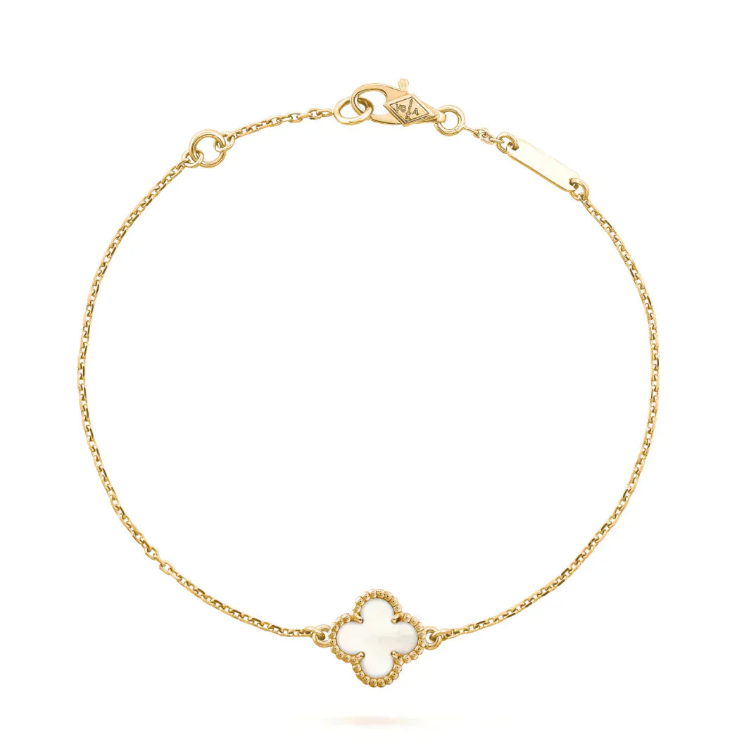 [Marin-Jewelry]CLOVER WHITE MOP SINGLE FLOWER BRACELET