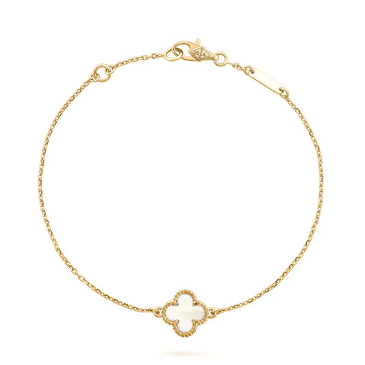 [Marin-Jewelry]クローバー白蝶貝一輪ブレスレット