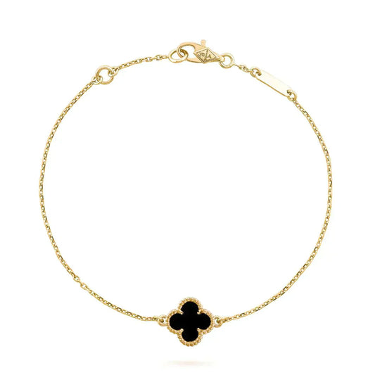 [Marin-Jewelry]クローバーオニキスシングル花ブレスレット