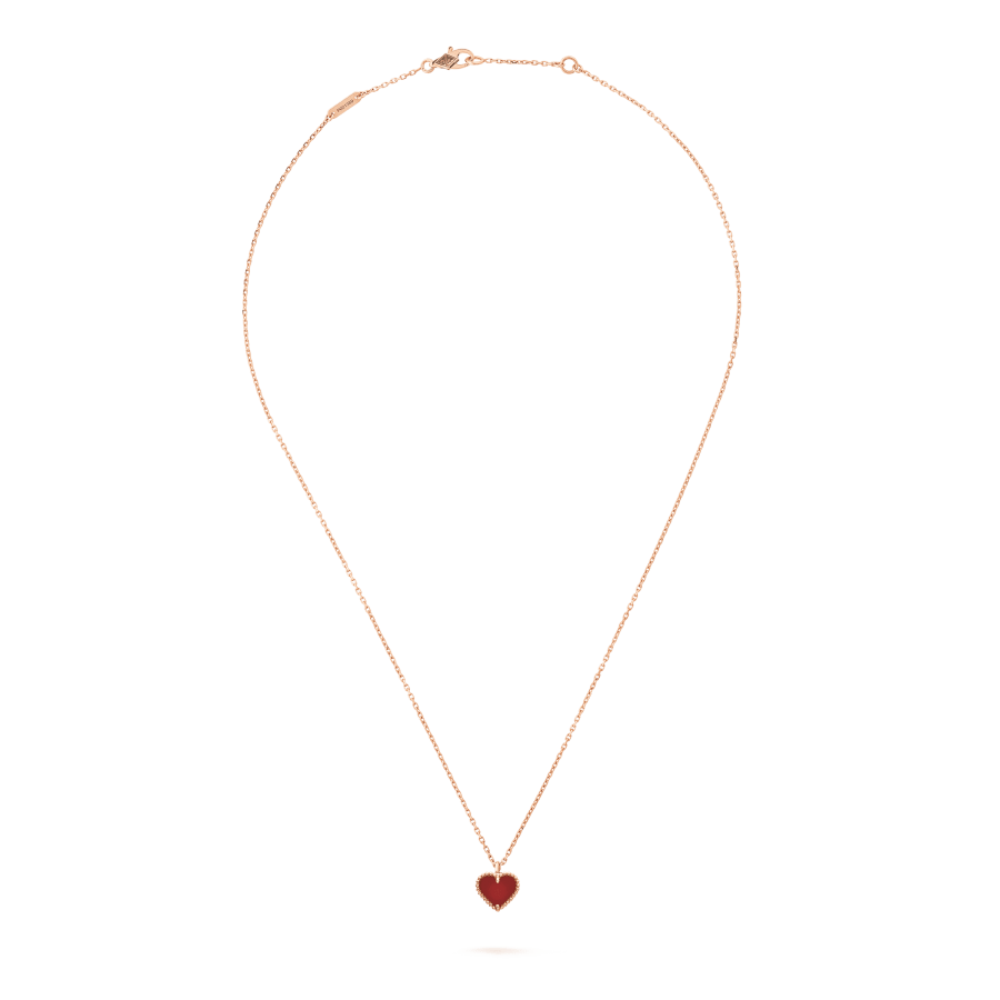 [Marin]SWEET CLOVER CARNELIAN HEART NECKLACE
