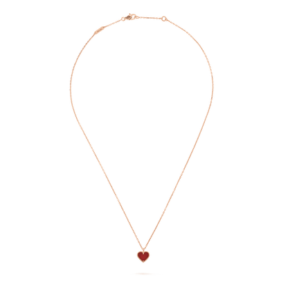 [Marin]SWEET CLOVER CARNELIAN HEART NECKLACE