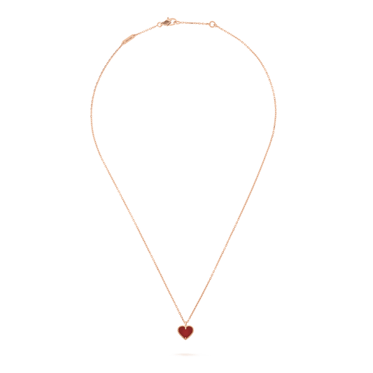 [Marin]SWEET CLOVER CARNELIAN HEART NECKLACE