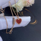 [Marin]SWEET CLOVER CARNELIAN HEART NECKLACE