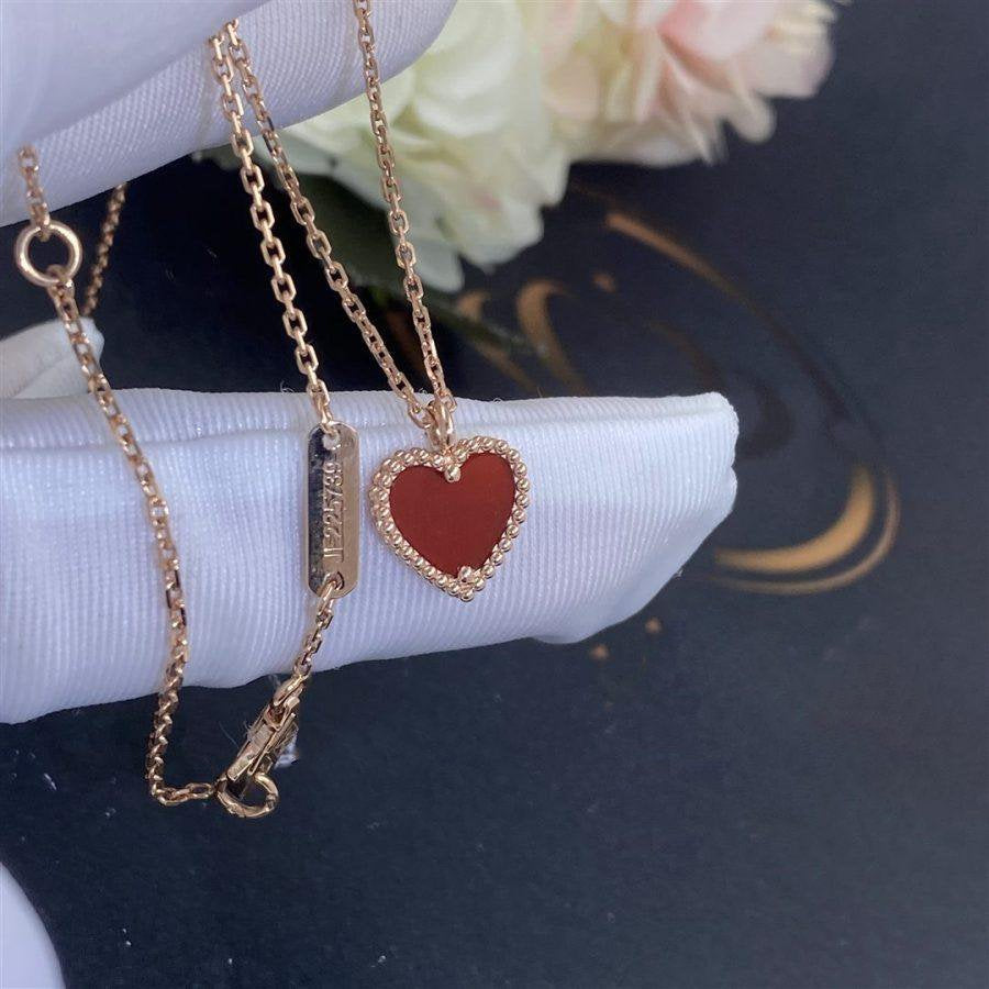 [Marin]SWEET CLOVER CARNELIAN HEART NECKLACE