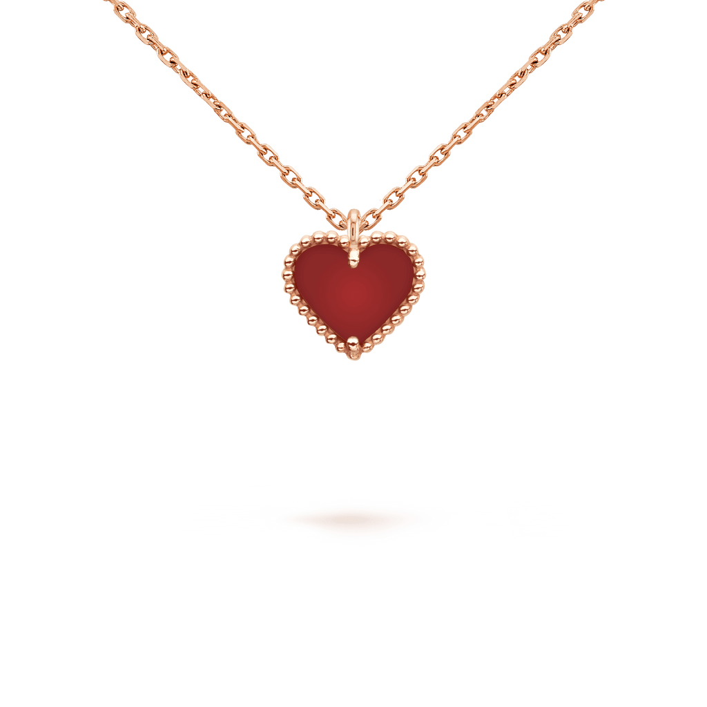 [Marin]SWEET CLOVER CARNELIAN HEART NECKLACE
