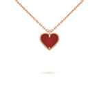 [Marin]SWEET CLOVER CARNELIAN HEART NECKLACE