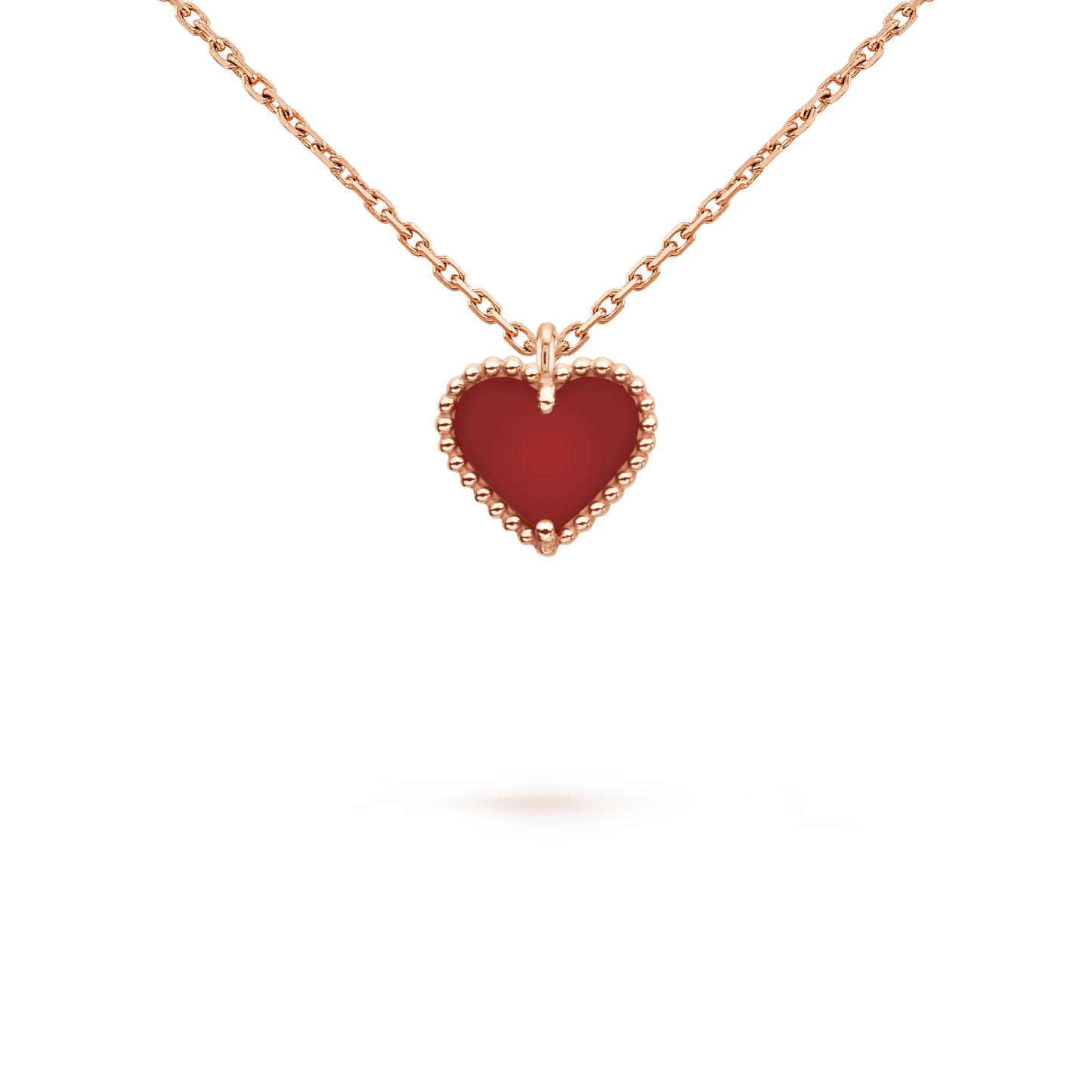 [Marin]SWEET CLOVER CARNELIAN HEART NECKLACE