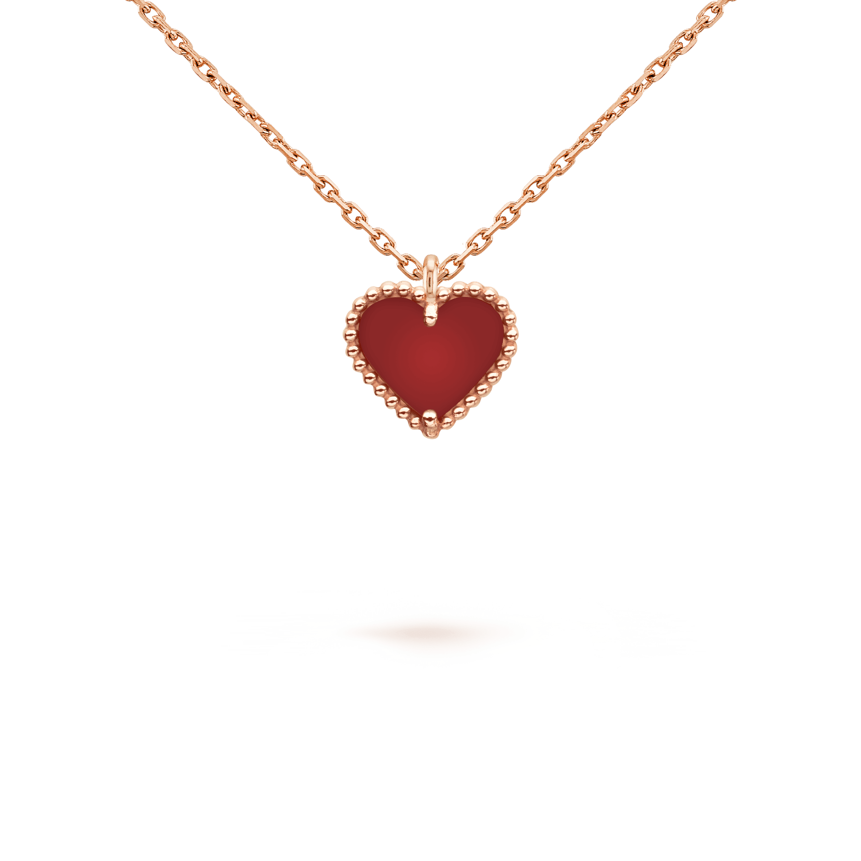 [Marin]SWEET CLOVER CARNELIAN HEART NECKLACE