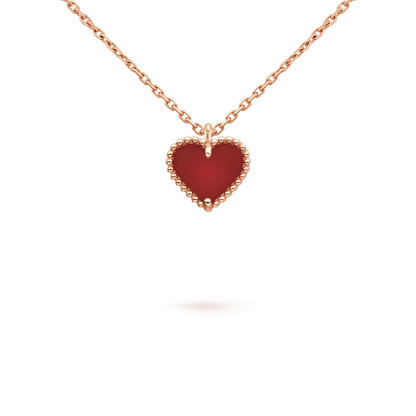 [Marin]SWEET CLOVER CARNELIAN HEART NECKLACE