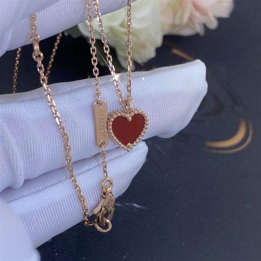[Marin]SWEET CLOVER CARNELIAN HEART NECKLACE