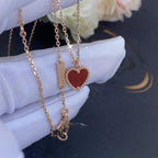 [Marin]SWEET CLOVER CARNELIAN HEART NECKLACE