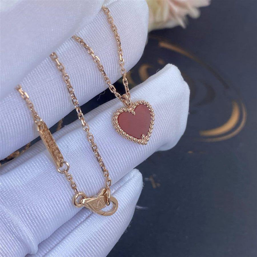 [Marin]SWEET CLOVER CARNELIAN HEART NECKLACE
