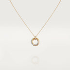 [Marin]TRINITY NECKLACE SILVER GOLD PINK GOLD DIAMONDS