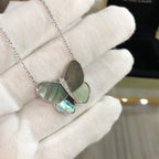 [Marin]LARGE BUTTERFLY SILVER PENDANT DIAMOND NECKLACE