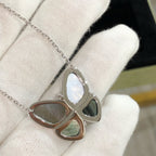[Marin]LARGE BUTTERFLY SILVER PENDANT DIAMOND NECKLACE