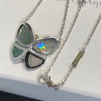 [Marin]LARGE BUTTERFLY SILVER PENDANT DIAMOND NECKLACE
