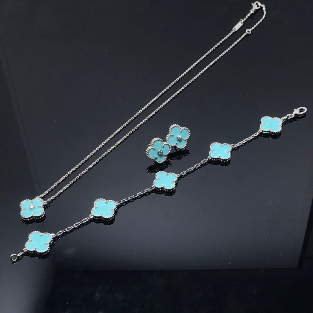 [Marin]CLOVER 1 DIAMOND BLUE SKY SILVER EARRINGS