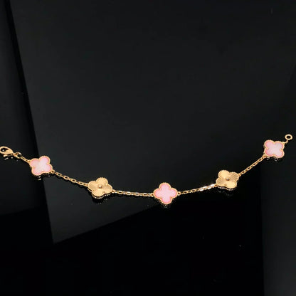 [Marin-Jewelry] クローバー5モチーフ ピンクマザーオブパール ブレスレットコレクション