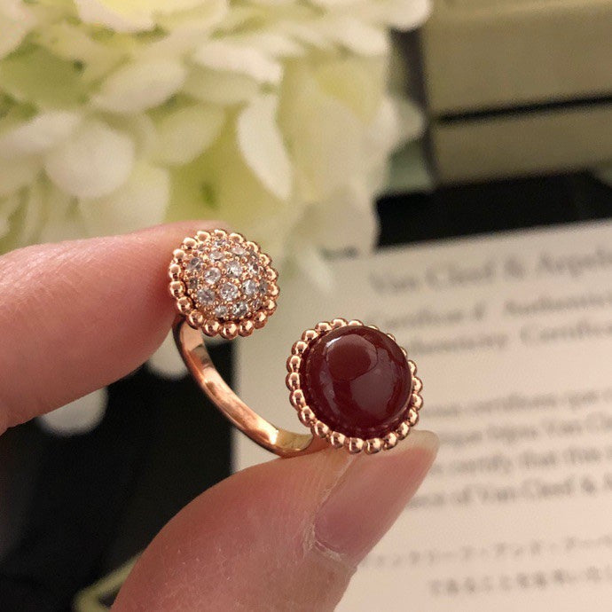 [Marin]PERLEE COULEURS DIAMOND ROSE GOLD BETWEEN THE FINGER RING