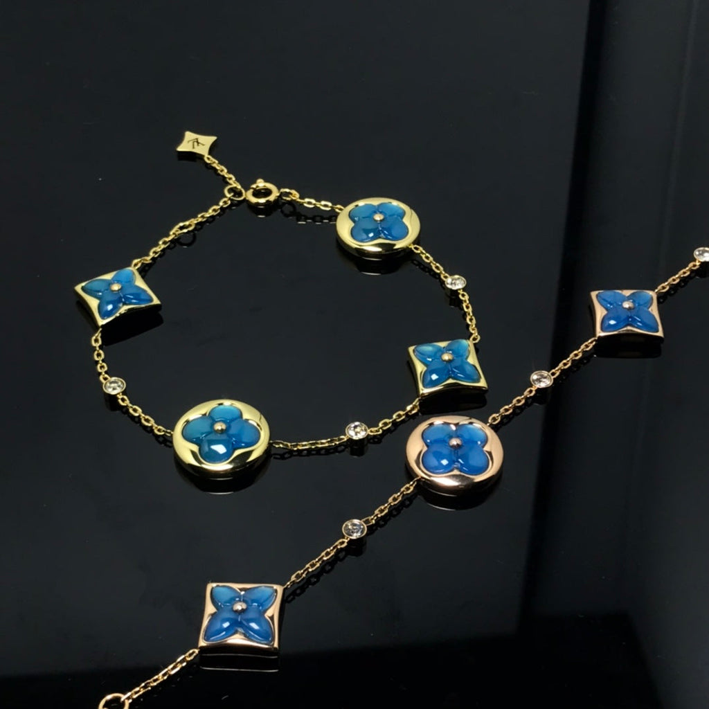 [Marin]BRACELET ÉTOILE ET SOLEIL 4 MOTIF BLEU