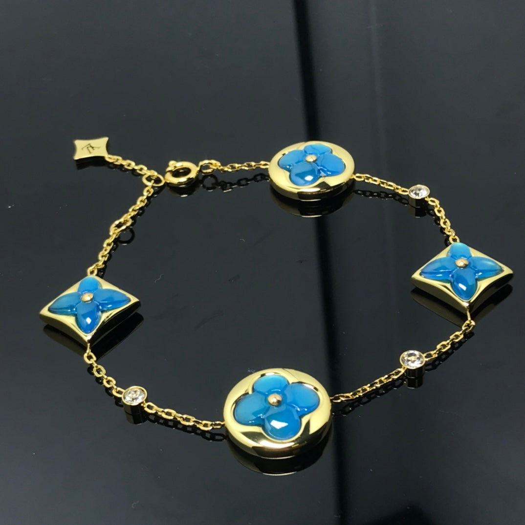 [Marin]BRACELET ÉTOILE ET SOLEIL 4 MOTIF BLEU