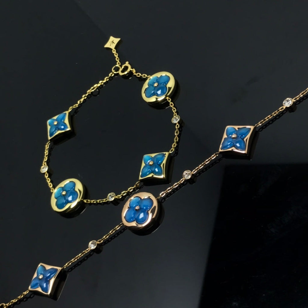 [Marin]BRACELET ÉTOILE ET SOLEIL 4 MOTIF BLEU