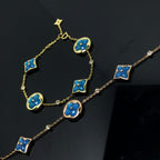[Marin]BRACELET ÉTOILE ET SOLEIL 4 MOTIF BLEU