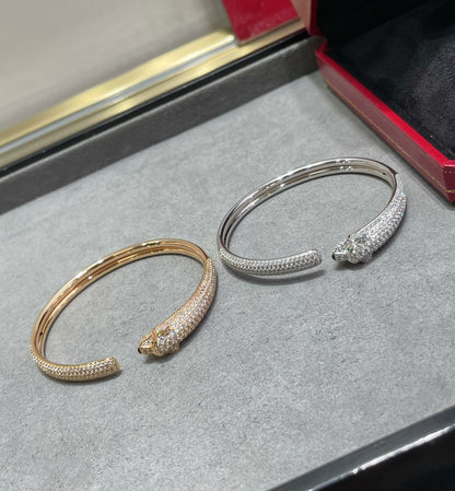 [Marin-Jewelry]PANTHERE FULL DIAMOND OPEN BRACELET