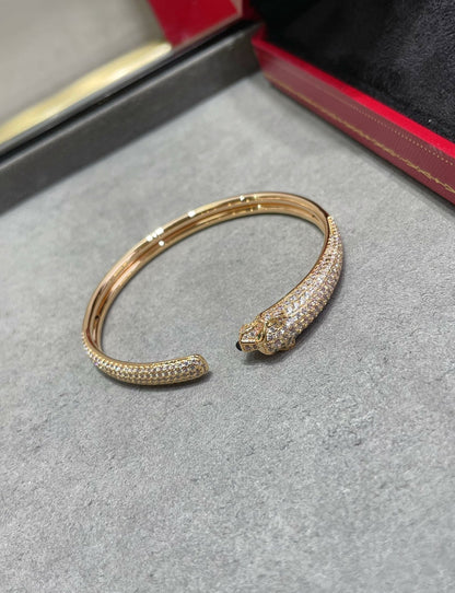 [Marin-Jewelry]PANTHERE FULL DIAMOND OPEN BRACELET